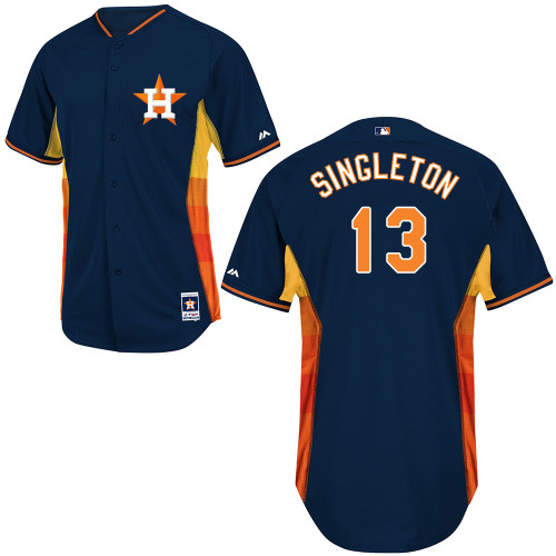 Jon Singleton #13 Youth Baseball Jersey-Houston Astros Authentic 2014 Cool Base BP Navy MLB Jersey
